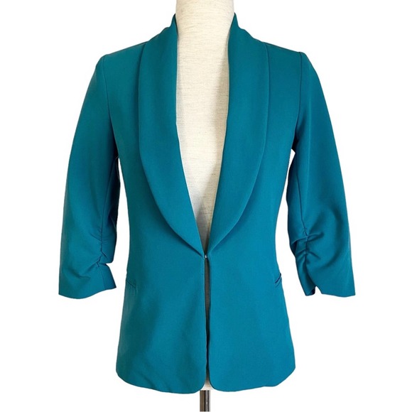 Love Culture Jackets & Blazers - LOVE CULTURE Teal Blue Y2K Career Blazer Size Small Business Casual Chic